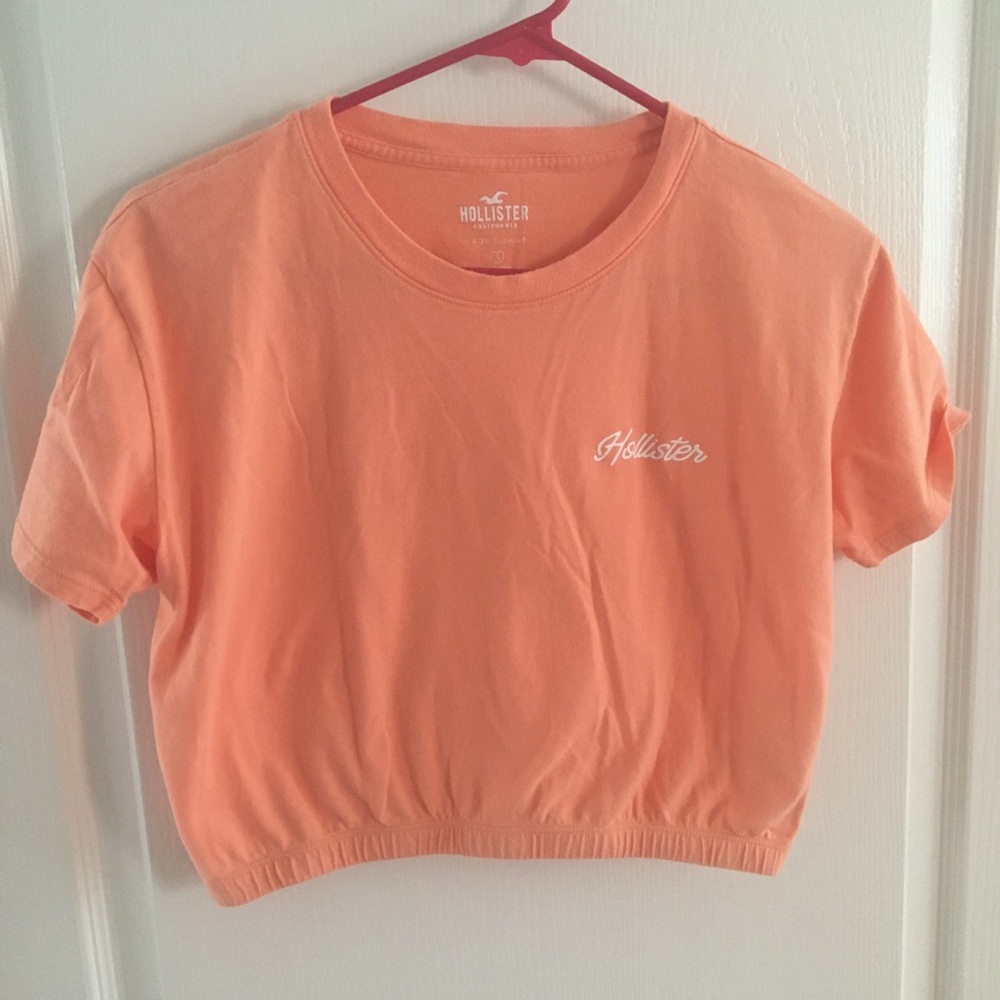 🌺 Coral Cropped Hollister Top 🌺